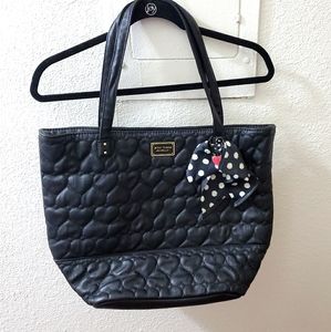 Betsey Johnson Quilted Embossed Heart Shopper Tote